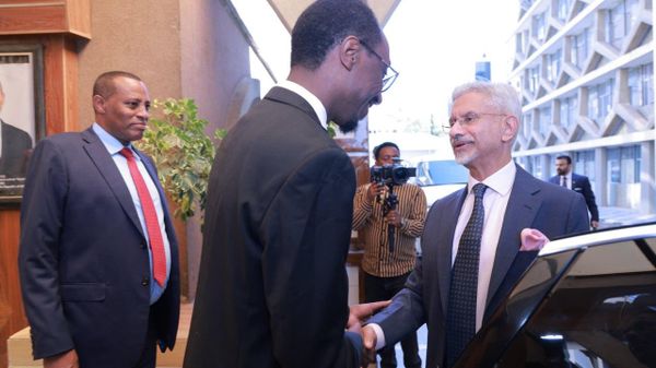 Indian External Affairs Minister S. Jaishankar meets Ethiopian Foreign Minister Gedion Timothewos in Addis Ababa. - Sputnik भारत
