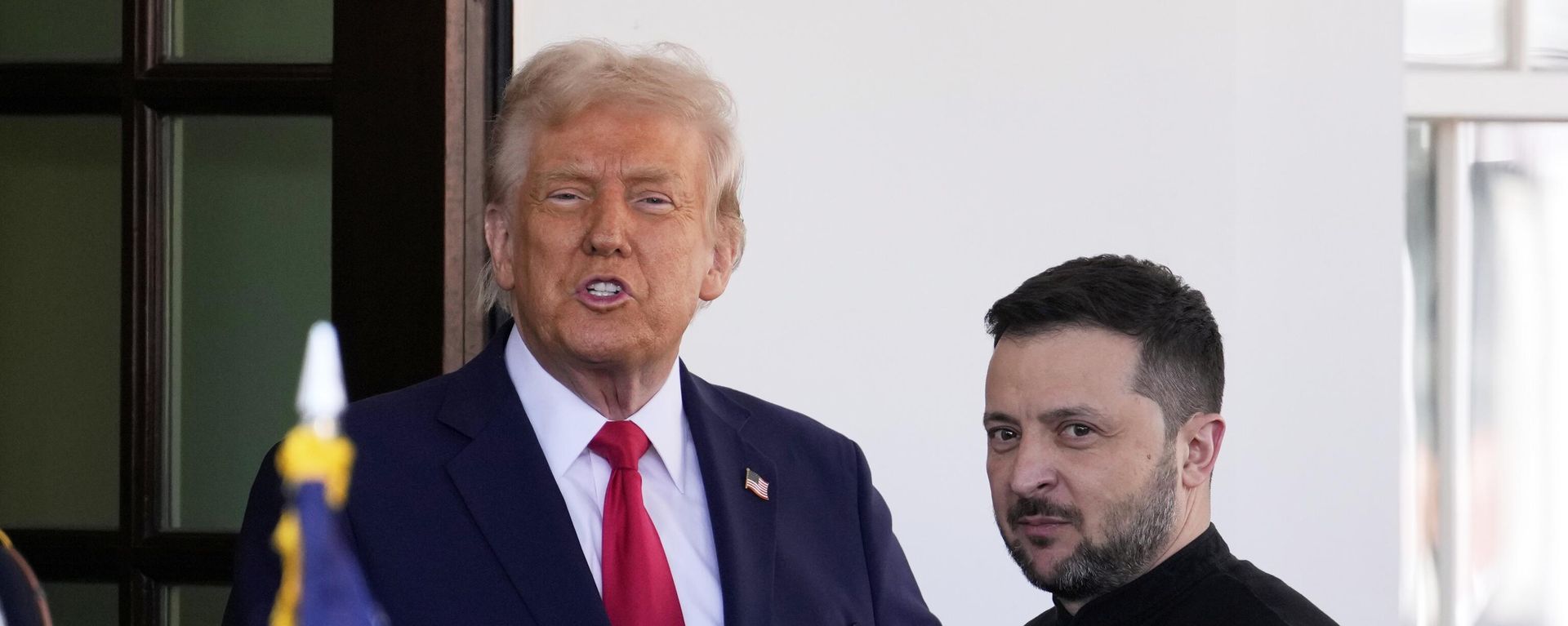 President Donald Trump welcomes Volodymyr Zelensky at the White House in Washington, Feb. 28, 2025.  - Sputnik India, 1920, 16.10.2026