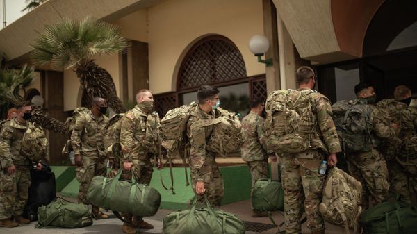 US soldiers prepare to take part in the African Lion military exercise in Agadir, southern Morocco, Wednesday, June 9, 2021 - Sputnik India